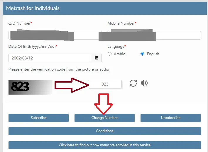 Change Registered Mobile Number with Qatar ID