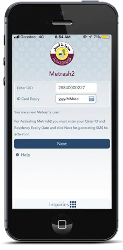 Register Vodafone Number with QID via Metrash2 App
