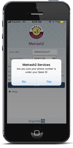 Register Vodafone Number with QID via Metrash2 App