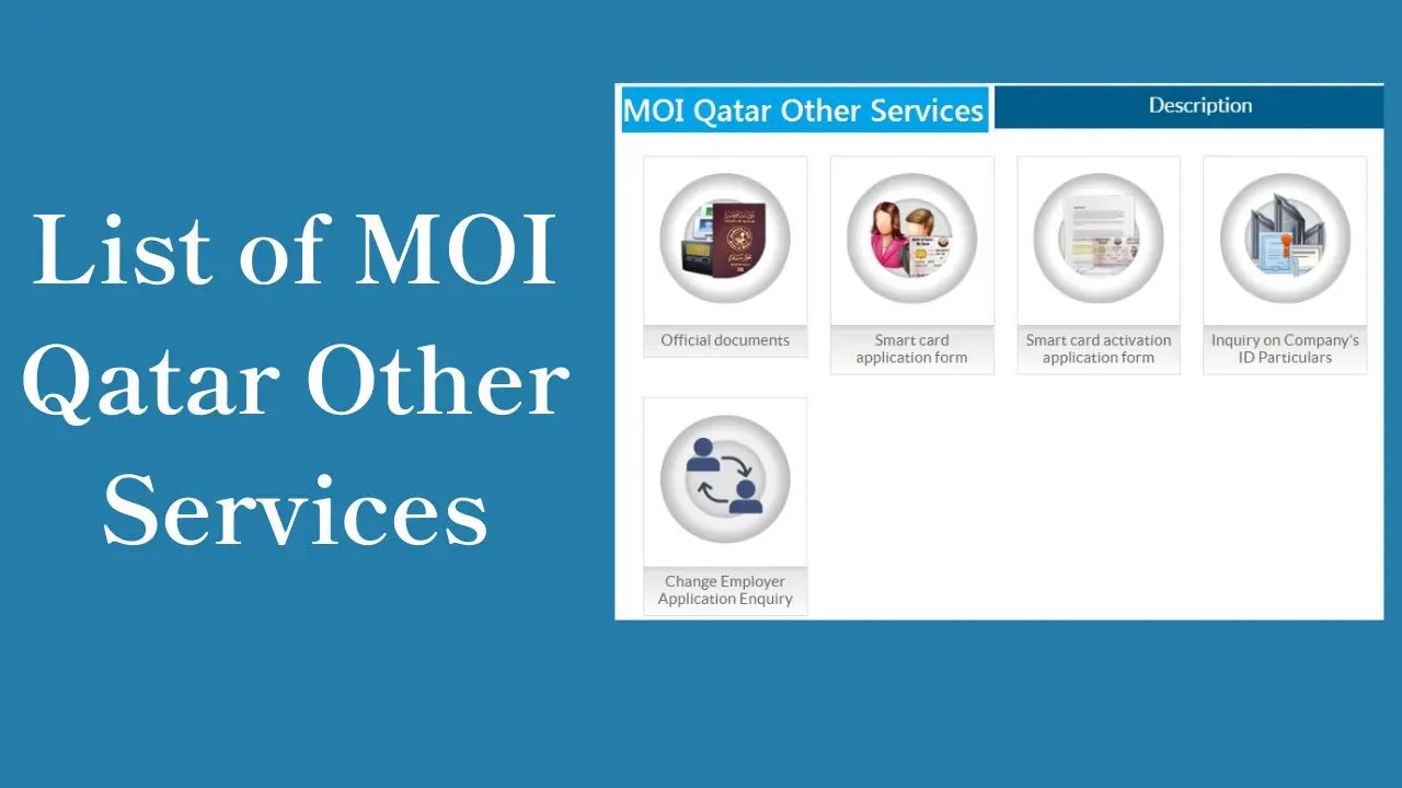 List of MOI Qatar Other Services